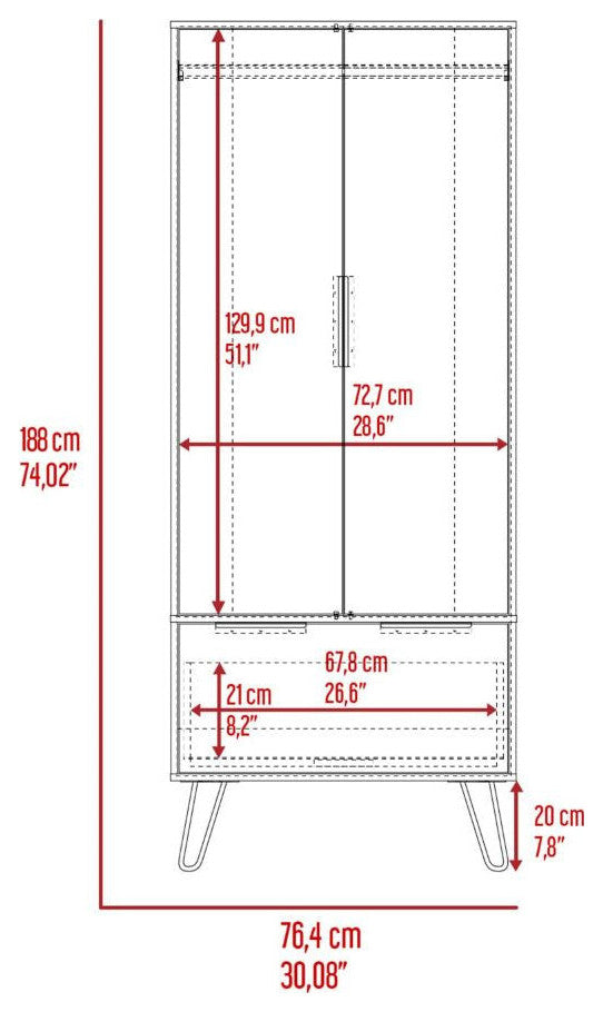 Armoire Skyoner, Bedroom, Light Oak