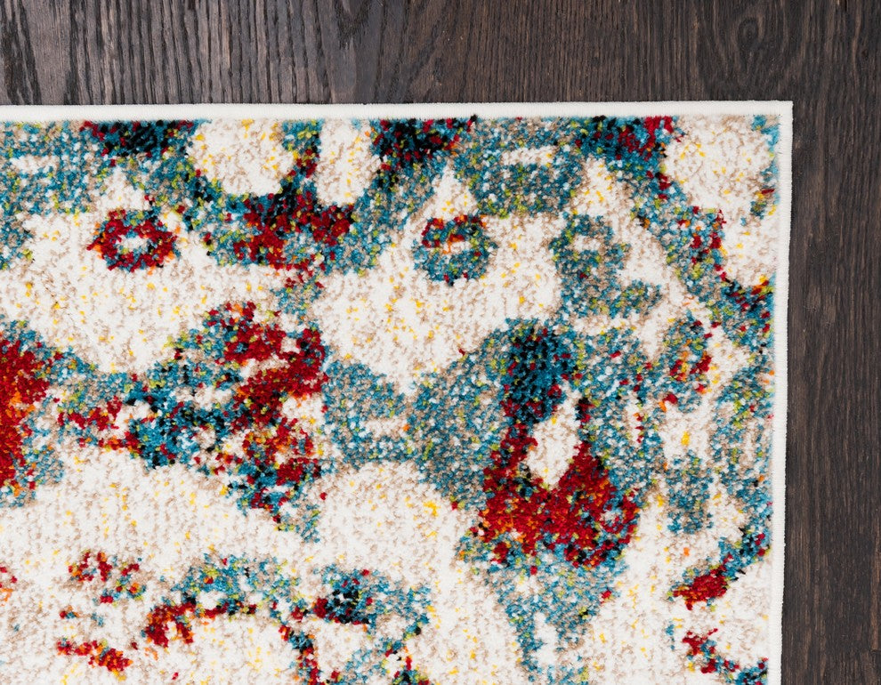 Unique Loom Multicolored Piazza Rosso 5' 0 x 8' 0 Area Rug