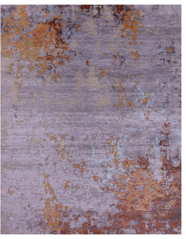 Wool & Silk Abstract Hand Knotted Rug 8' 0" X 10' 1" - Q15794