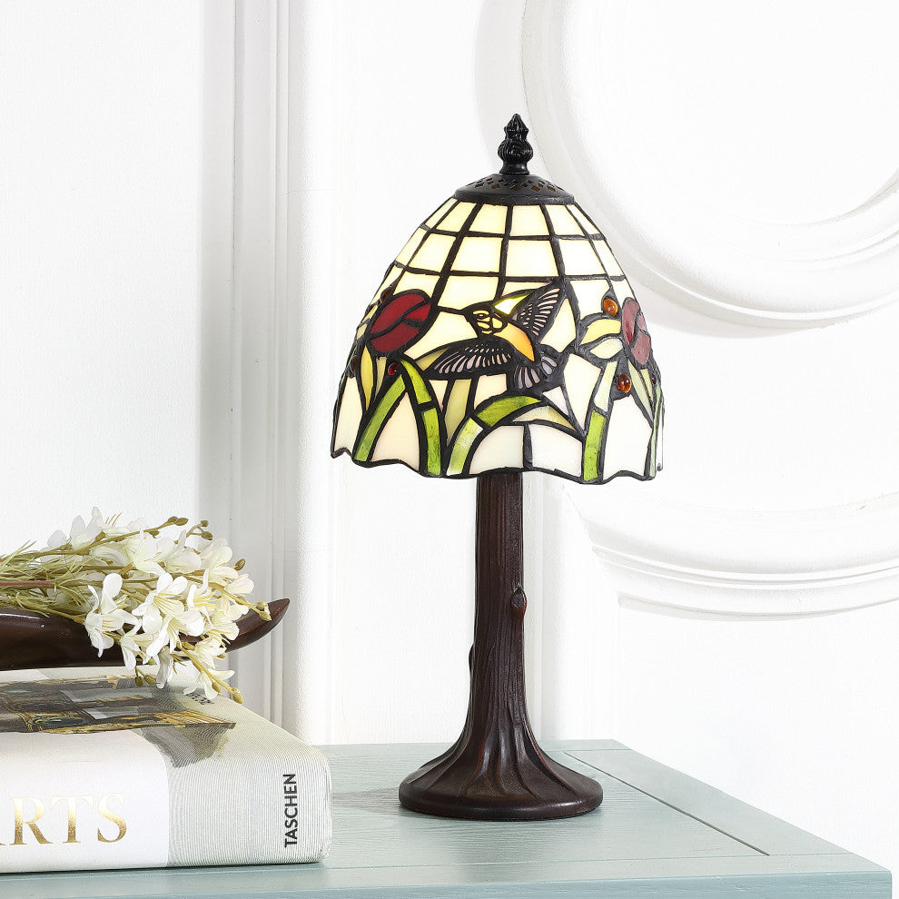 Hummingbird Tiffany-Style 12" Table Lamp, Bronze