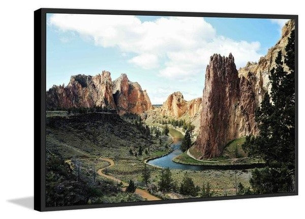 "Smith Rock" Floater Framed Painting Print on Canvas, 18"x12"