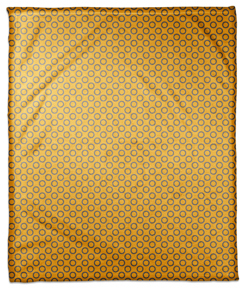 Circle Pattern in Yellow Fleece Blanket