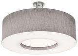 Montclair 30" Medium Base Semi-Flush Mount, Satin Nickel Finish, Gray Shade