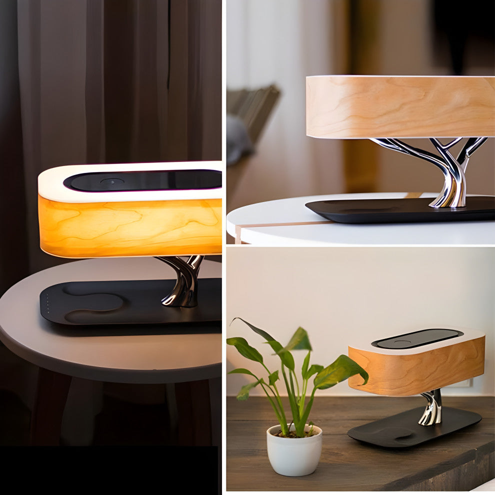 Tree Shape LED Accent Lamp With Music Bluetooth Speaker & Wireless Phone Charger