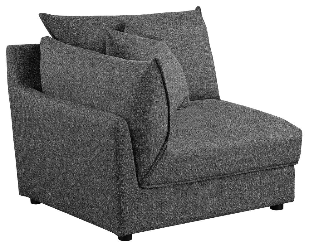 Sasha 6-Piece Upholstered Modular Sectional Barely Black