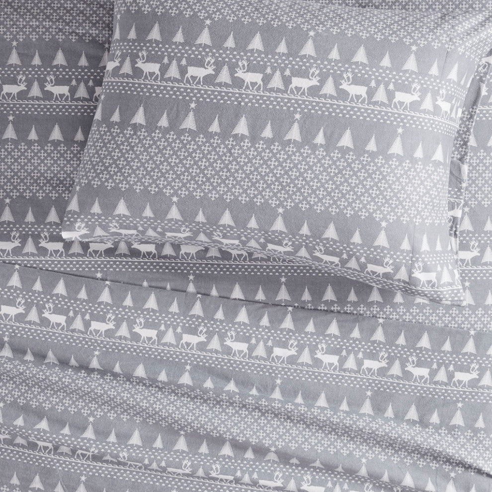 Woolrich Flannel Cotton Flannel Winter Sheet Set, Blue Plaid