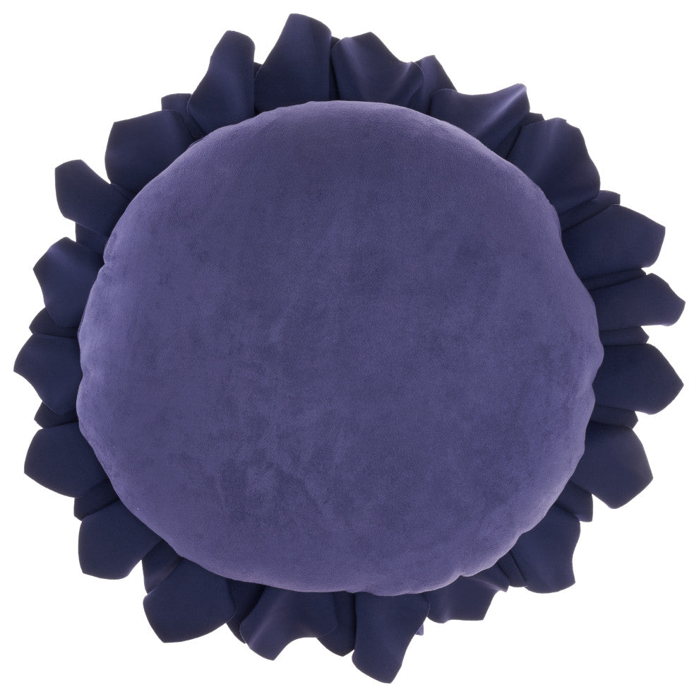 Mina Victory L0374 Throw Pillow, Blue Ink, 14" x 14" Round