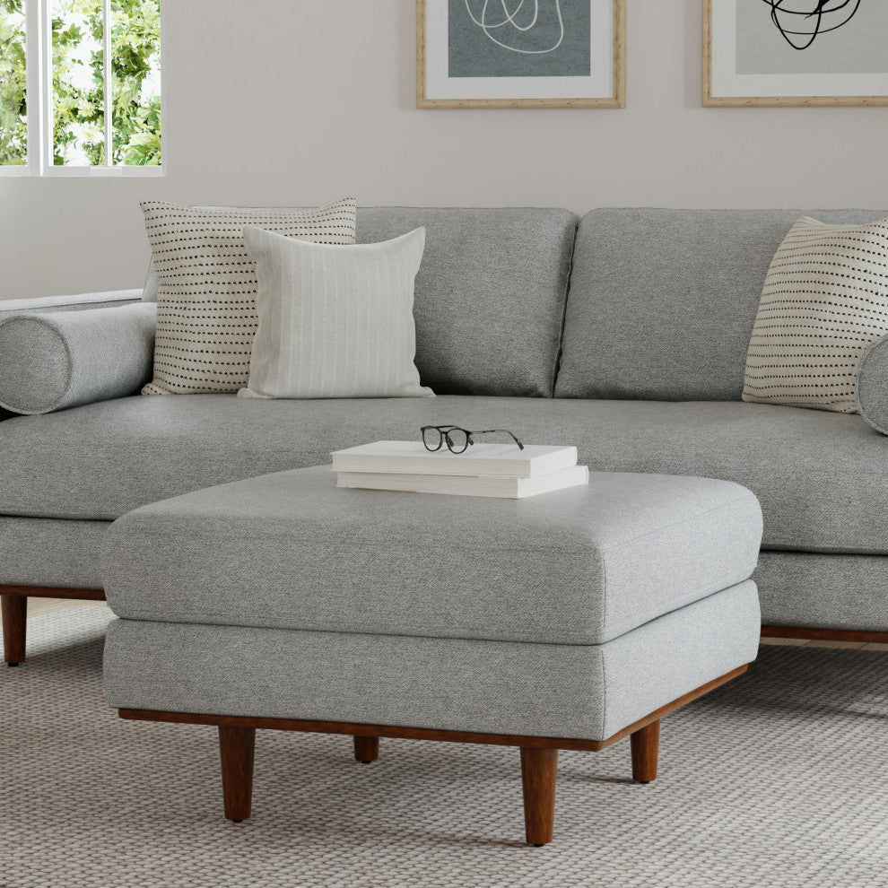 Morrison Ottoman, Mist Grey, 33"