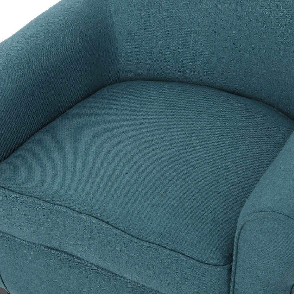 GDF Studio Manon Plush Comfortable Fabric Club Chair, Teal