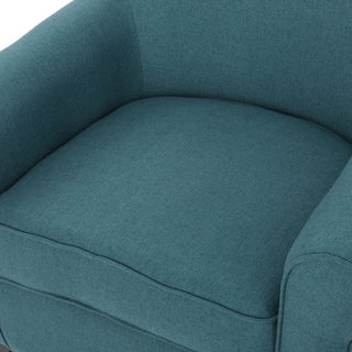 GDF Studio Manon Plush Comfortable Fabric Club Chair, Teal