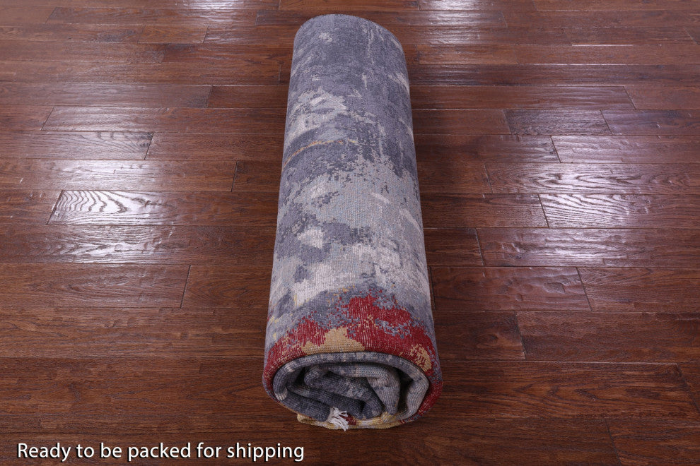 7' 11" X 10' 0" Woman Under The Rain Hand Knotted Wool & Silk Rug - Q13157