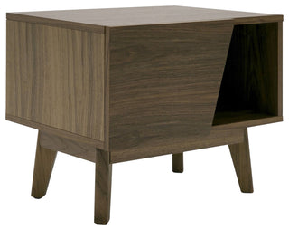 Modrest Abelard Mid-century Walnut Nightstand