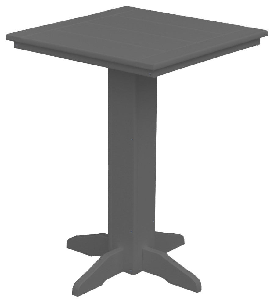 Poly Lumber Bistro Table, Dark Grey, Square