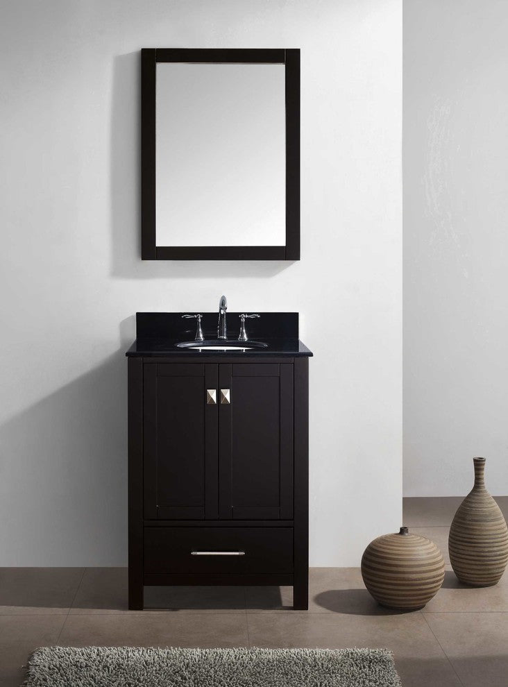 Caroline Avenue 24" Single Bathroom Vanity Set Espresso, Granite Top
