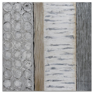 Peaceful Grey Textured Metallic Hand Painted Abstract Wall Art 48x48
