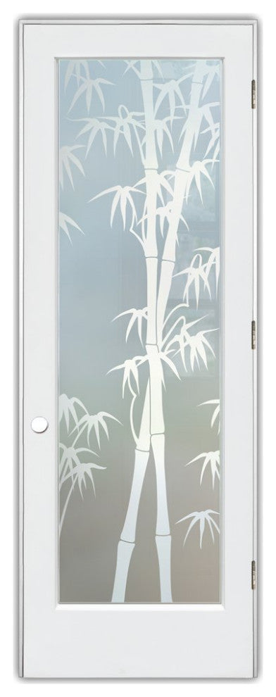 Interior Prehung Door or Interior Slab Door - Bamboo Shoots - Primed - 30" x...