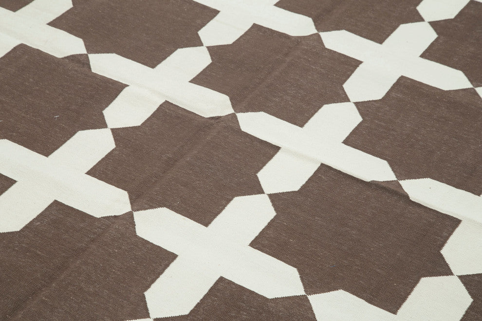 Rug N Carpet - Handmade Wool 6' 1'' x 9' 0'' Flatweave Dhurrie Kilim Rug