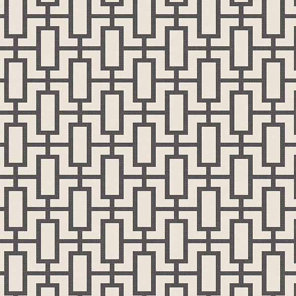 Modern Geometric Wallpaper, Black and Beige, Set of 5 Bolts