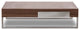 HomeRoots 13" Walnut Veneer Steel and Glass Coffee Table