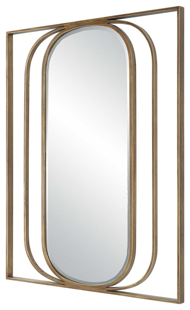 Replicate Wall Mirror in heavily antiqued gold