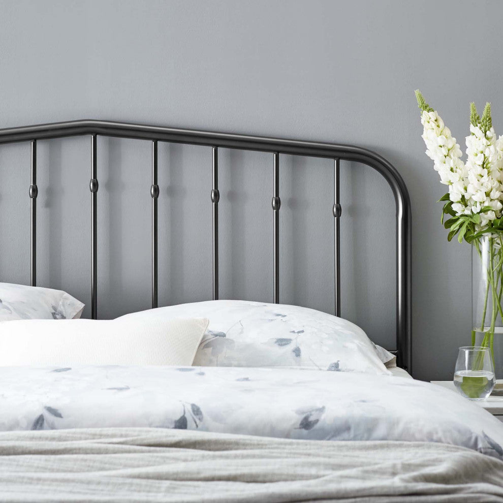 Headboard, Queen Size, Metal, Black, Modern Farmhouse, Bedroom Master Suite