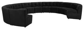 Limitless Velvet Upholstered 12-Piece Modular Sectional, Black