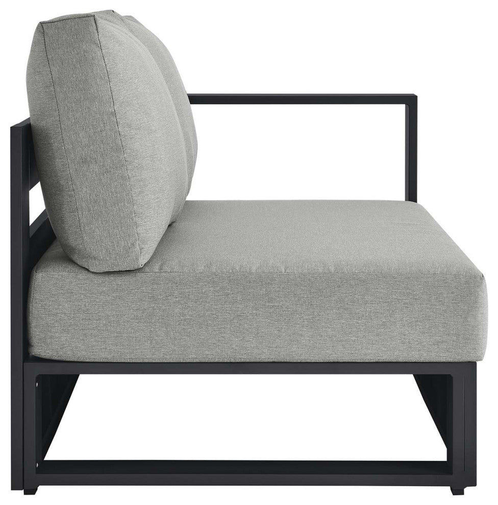 Tahoe Outdoor Patio Powder-Coated Aluminum Modular Right-Facing Loveseat - Gray