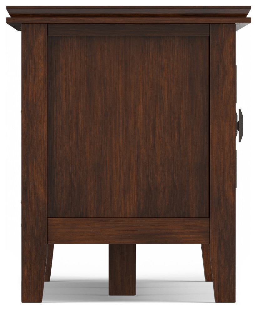 Artisan Solid Wood 72" Low TV Media Stand For TVs up to 80", Russet Brown