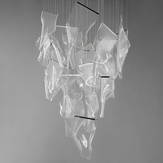 ET2 E24880-133 Rinkle 36\"W LED Multi Light Abstract Pendant - Polished Chrome