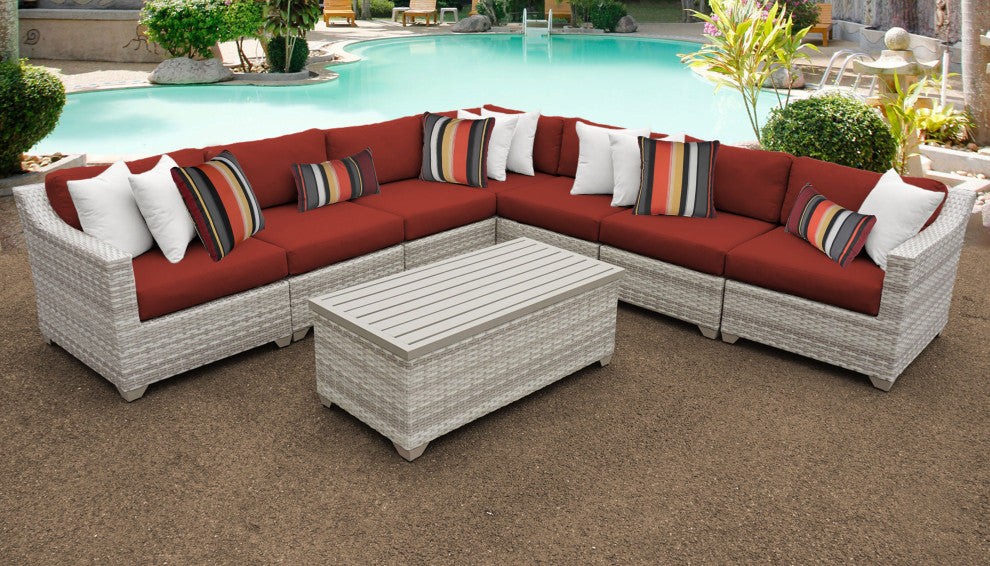 Fairmont 8 Piece Outdoor Wicker Patio Furniture Set 08a