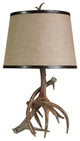 Dalton Table Lamp Dark Brown Finish Beige Hardback Fabric Shade