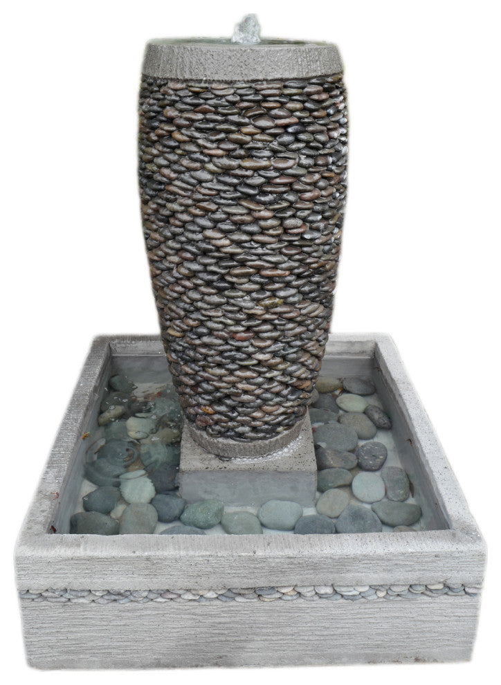 River Rock Pebble Fountain Small