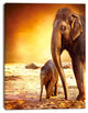 Elephant Mother and Baby Outdoors, African Canvas Art Print, 30"x40"