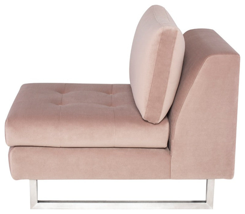 Janis Blush Fabric Armless Sofa Seat, HGSC597