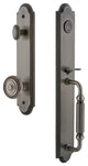 Arc 1-Piece Dummy Handleset, F Grip and Soleil Knob, Antique Pewter, 848721