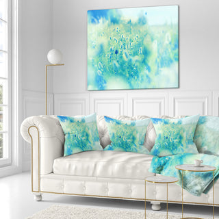 Light Blue Mountain Plain Flowers Floral Throw Pillow, 18"x18"