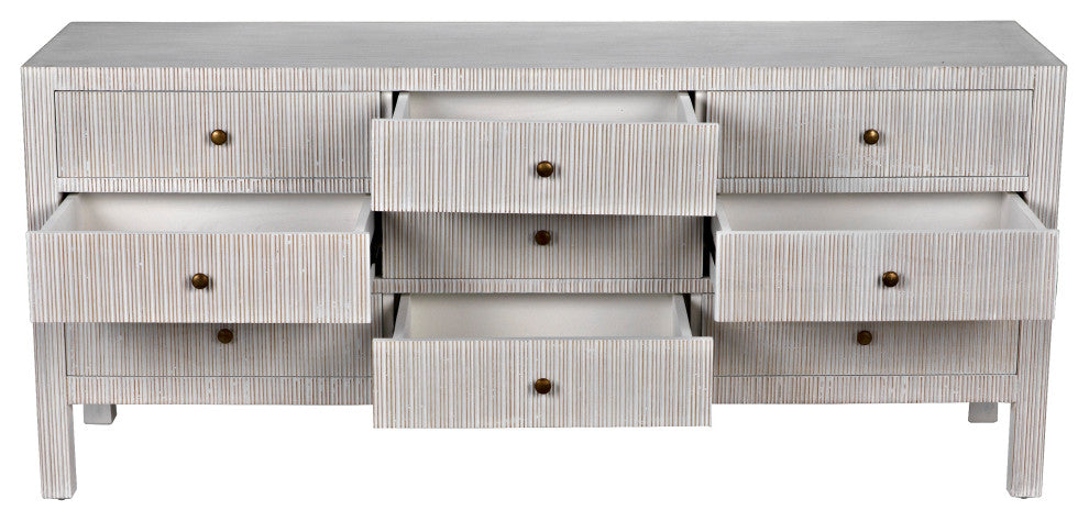 Conrad 9 Drawer Dresser, White Wash