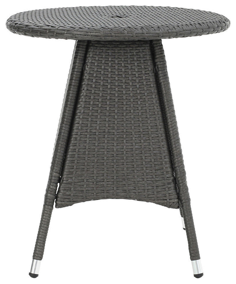 GDF Studio Colonial Outdoor Gray Wicker Round Bistro Table