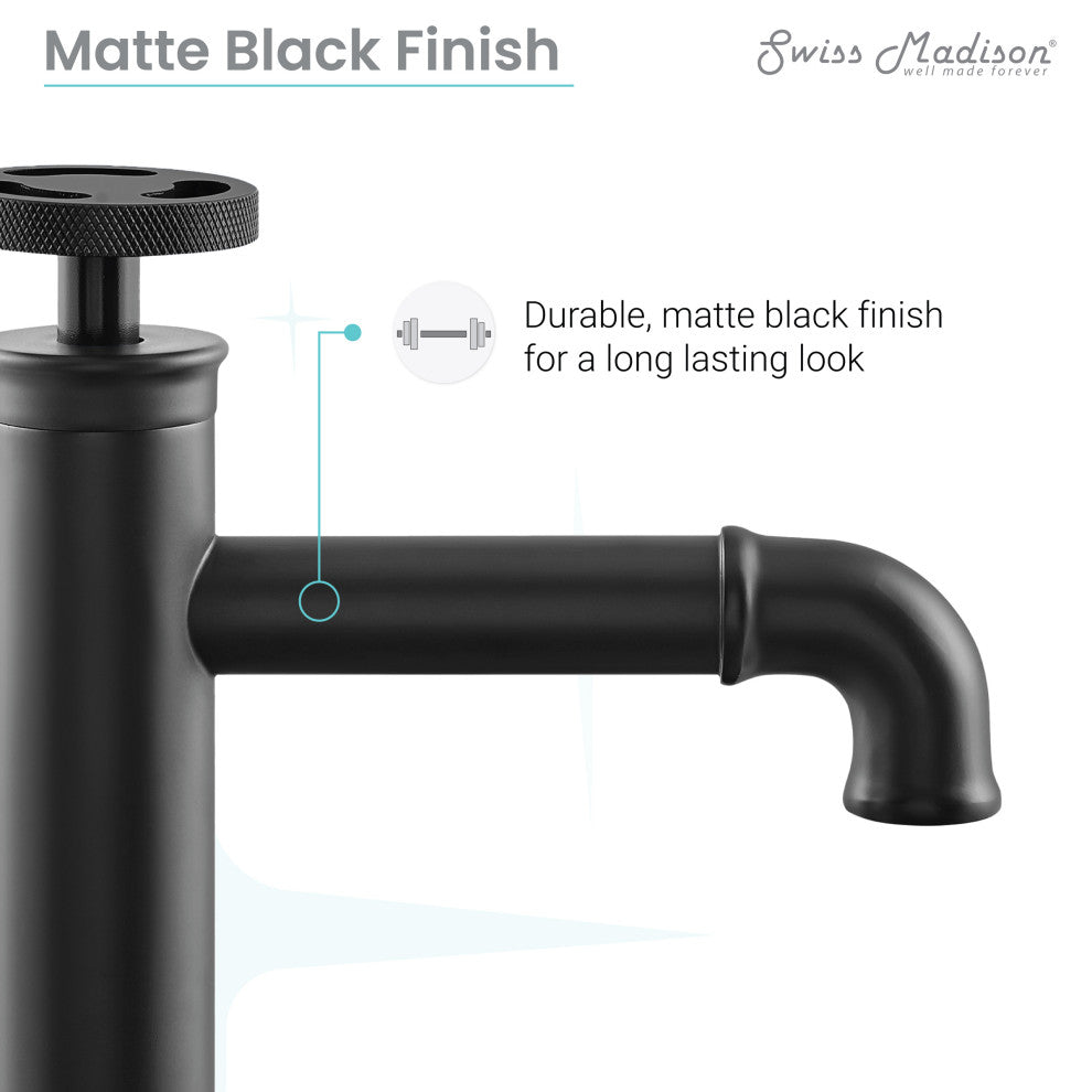 Avallon 7" Single Handle, Bathroom Faucet, Matte Black
