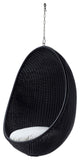 Nanna Ditzel Exterior Hanging Egg Chair, Black With Tempotest White Canvas