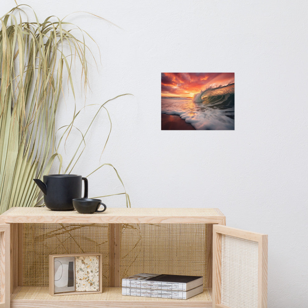 Coastal Art: Golden Barrel  Photorealistic Digital Artwork Loose Art Print, 11" X 14"
