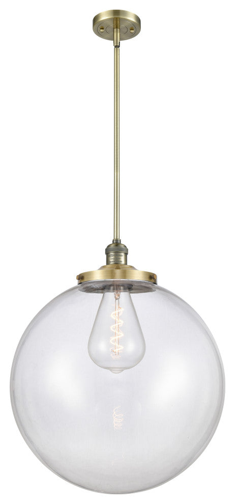 Beacon Pendant, Antique Brass, Clear