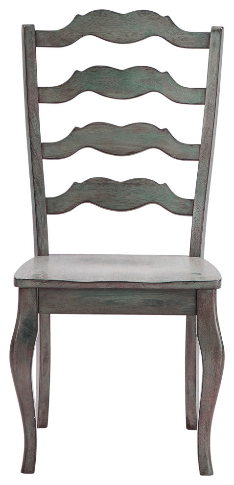 Arbor Hill French Ladder Back Wood Dining Chair, Set of 2, Antique Sage Green