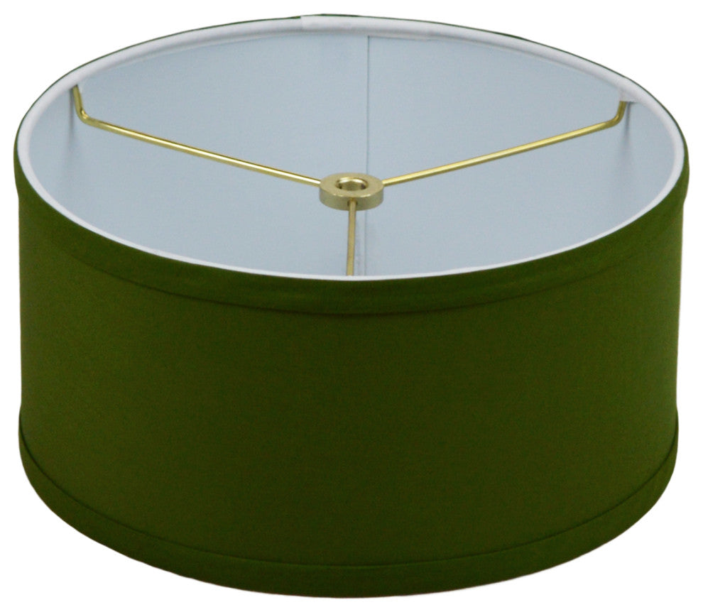 Fenchel Shades 10"x10"x5" Brass Spider Attachment Drum Shade, Linen Avocado