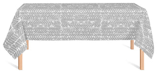 Distressed Chevron Gray 58x102 Tablecloth