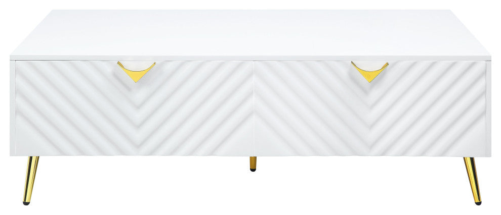 ACME Gaines Coffee Table, White High Gloss Finish