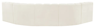 Arc Velvet Upholstered 5-Pc. U-Shaped Modular Sectional, Cream