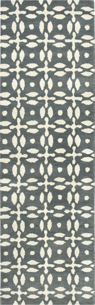Rizzy Home Opus OP8231 Gray Print Area Rug, 8' Round