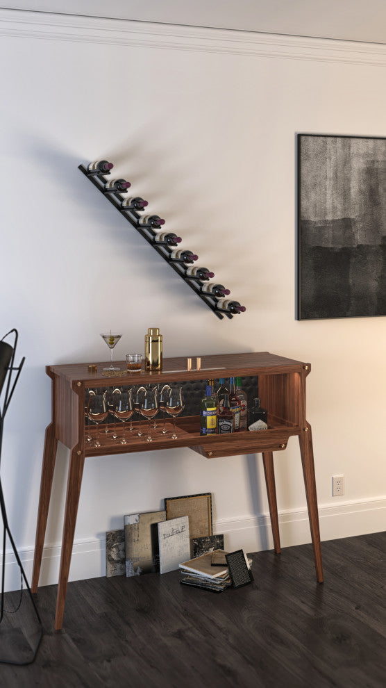 Vino Rails Flex 45 (cork forward modern wall mounted wine rack), Matte