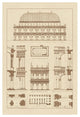 "Basilica at Vicenza and Library of St. Marks at Venice" Paper Art, 34"x50"
